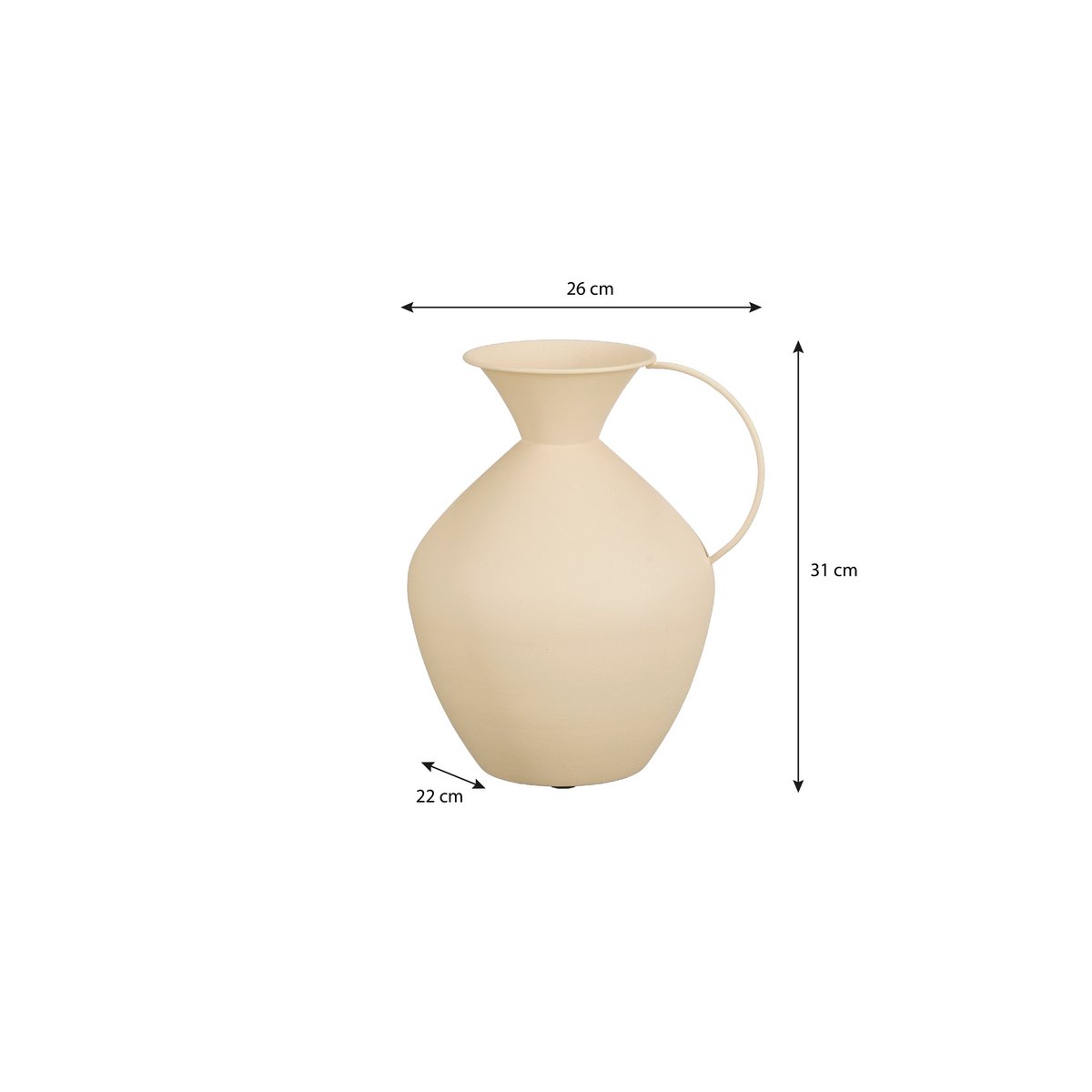 Gyge Vase - L26 x B22 x H31 cm - Metall - Beige