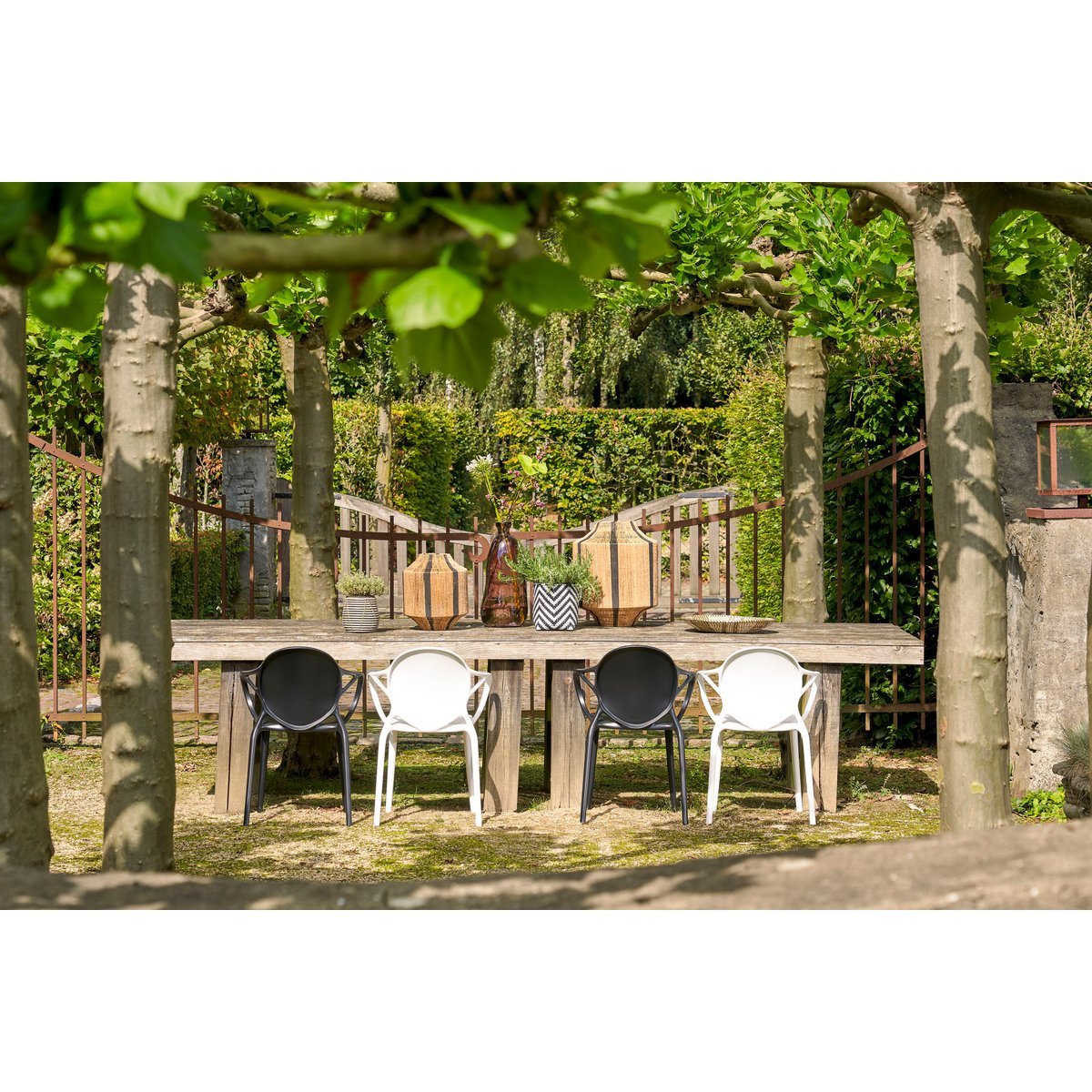 Nebraska Gartenstuhl – L56 x B57 x H80 cm – Polypropylen – Schwarz