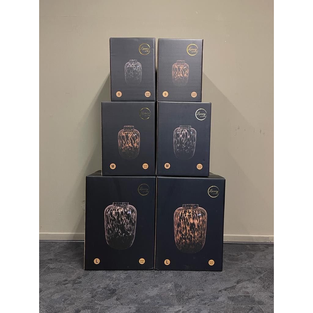 Cheetah Vase Smoke Medium