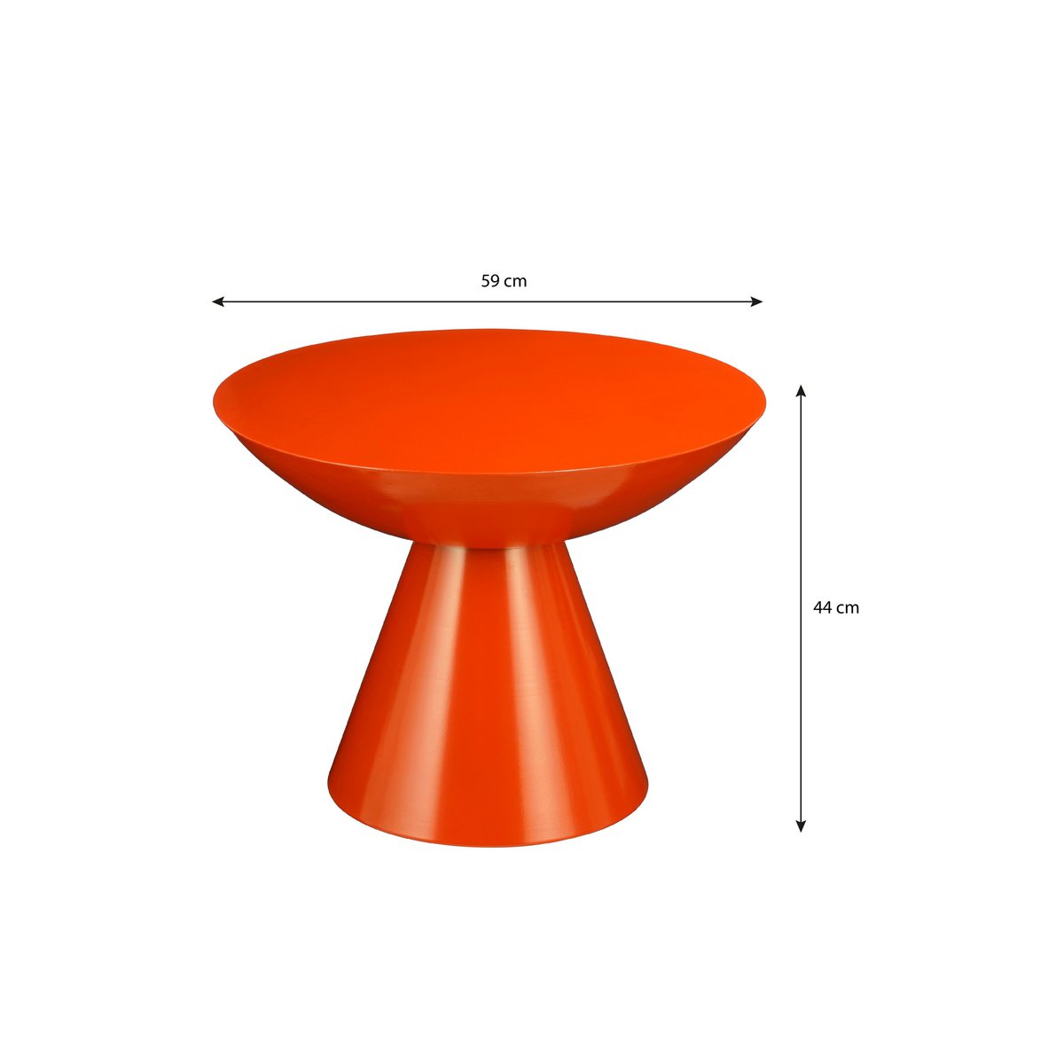 Celise Side Table - H44 x Ø59 cm - Metall - Orange