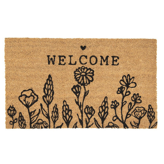 Fußmatte für den Innenbereich "Welcome", Braun, Schwarz, 75 x 45 x 1 cm