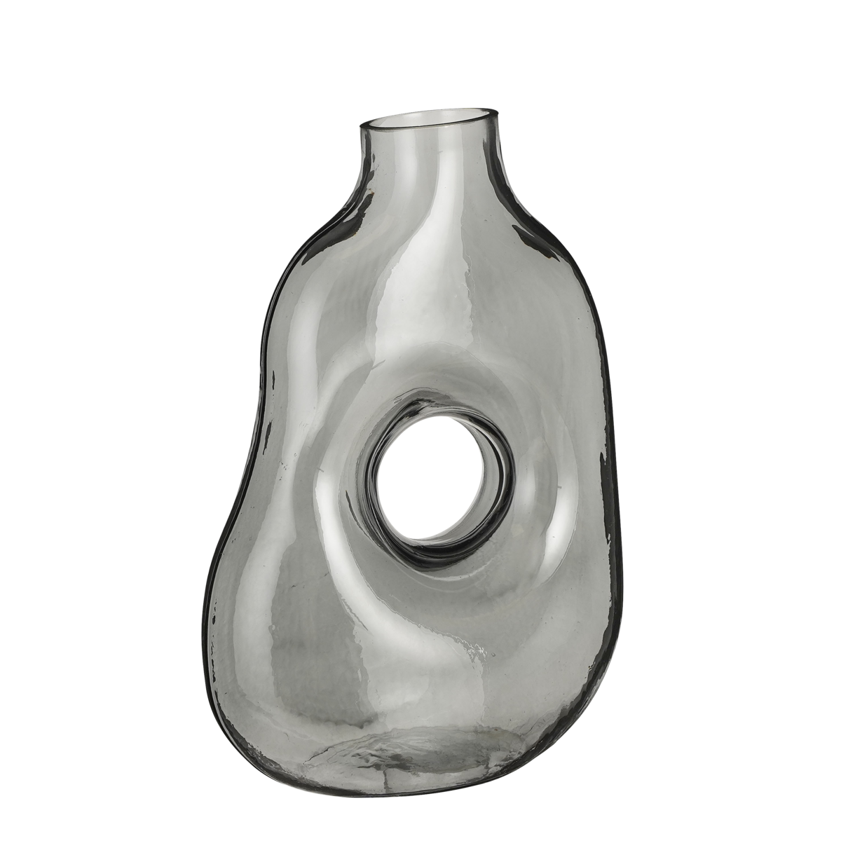 Jay Vase – L19 x B11 x H25 cm – Glas – Hellgrau