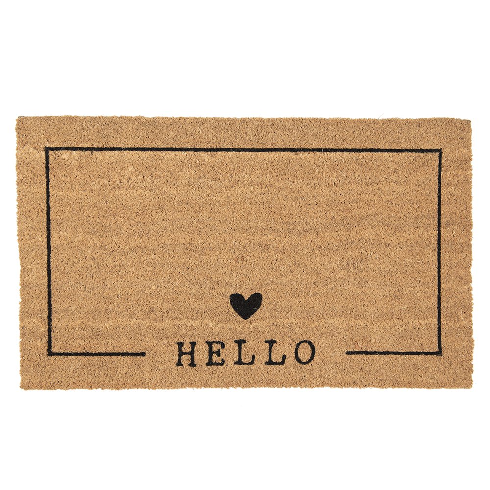 Fußmatte für den Innenbereich "Hello", Braun, Schwarz, 75 x 45 x 1 cm