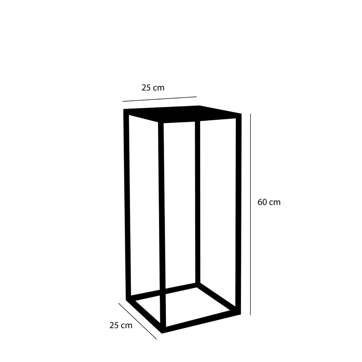 Goa Beistelltisch – 2er-Set – L30 x B30 x H70 cm – Metall – Schwarz