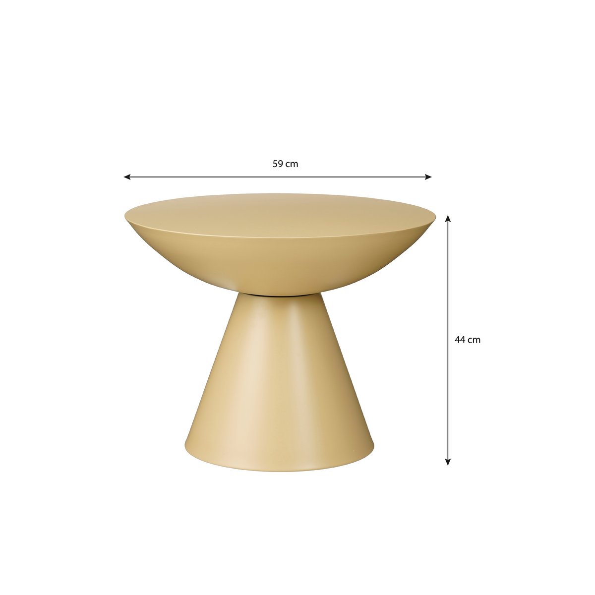 Celise Side Table - H44 x Ø59 cm - Metall - Beige