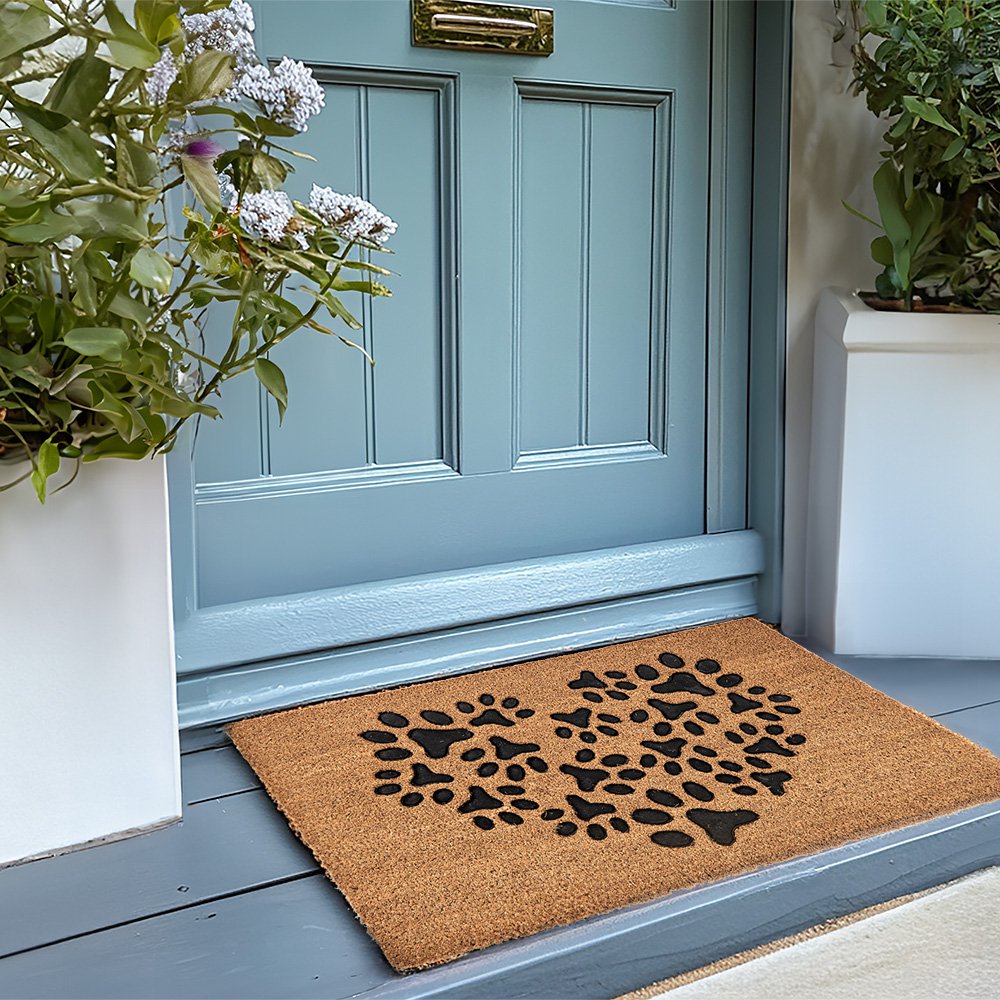 Fußmatte "Pfoten" Outdoor Braun 75x45x1 cm