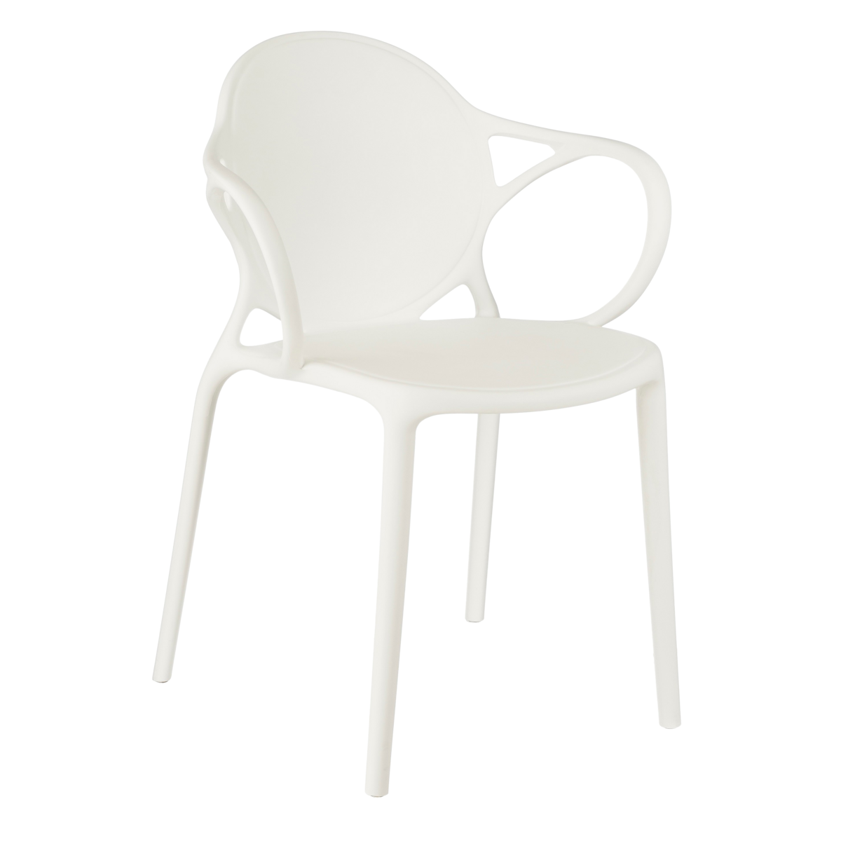 Nebraska Gartenstuhl – L56 x B57 x H80 cm – Polypropylen – Weiß
