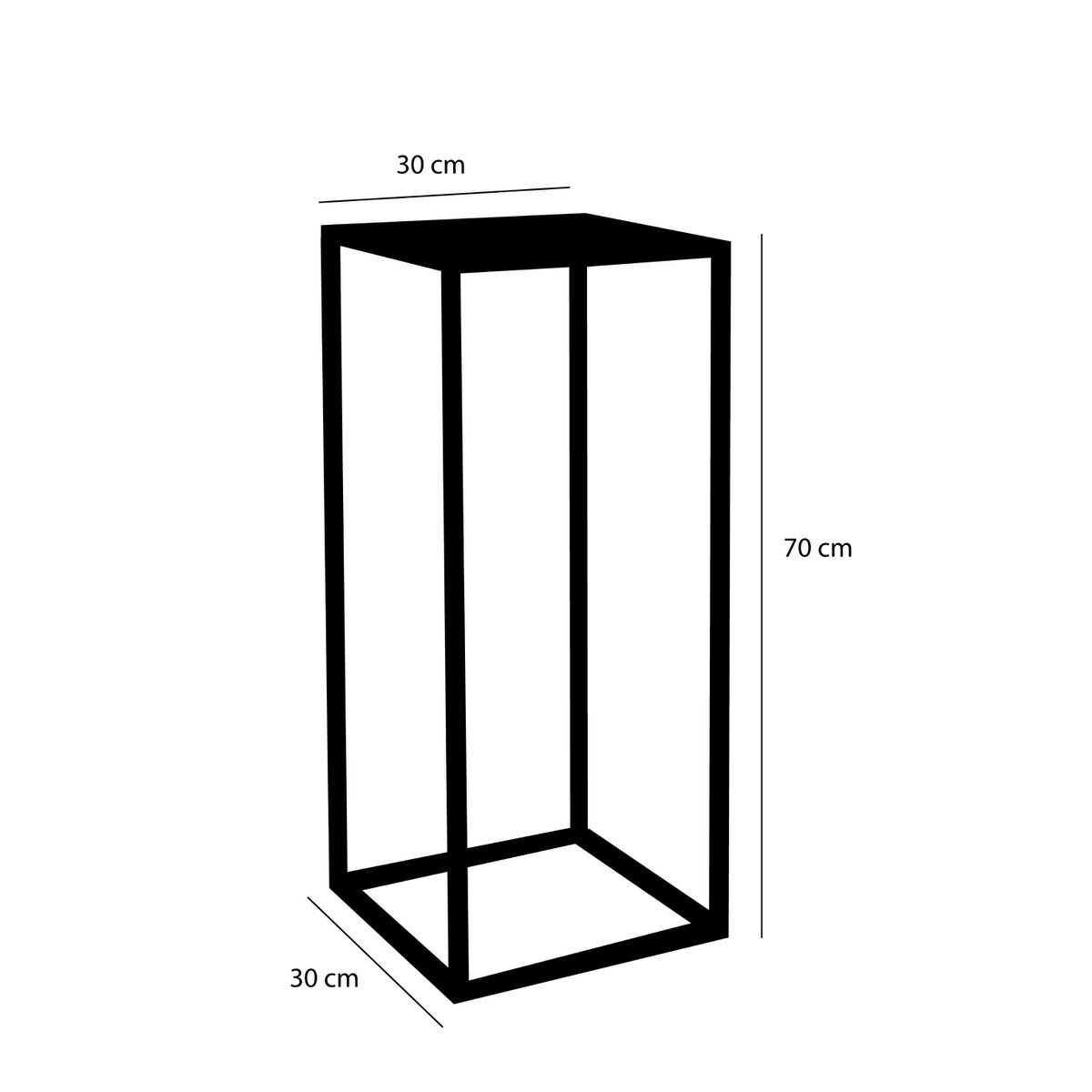 Goa Beistelltisch – 2er-Set – L30 x B30 x H70 cm – Metall – Schwarz